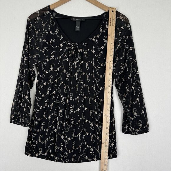 Vtg 90s Sheer Floral Mesh Top Womens‎ Small Floral Phoebe Friends Fairy Grunge - Picture 16 of 16